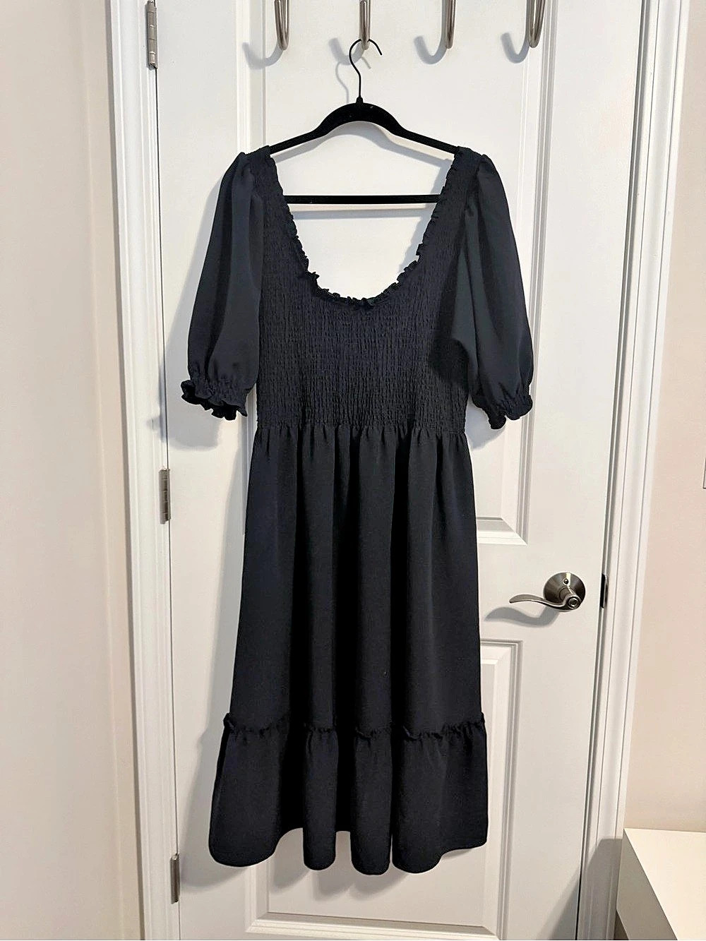 Hill House Home The Ellie Nap Dress Black Puff Sleeve Maxi Dress XL